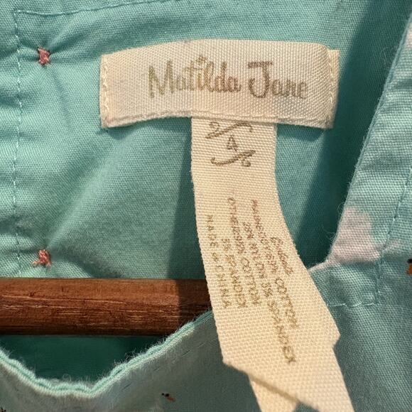 Matilda Jane Dress Toddler Size 4T Swan Floral Ruffle Hem Bloom Spring Summer - Picture 2 of 13